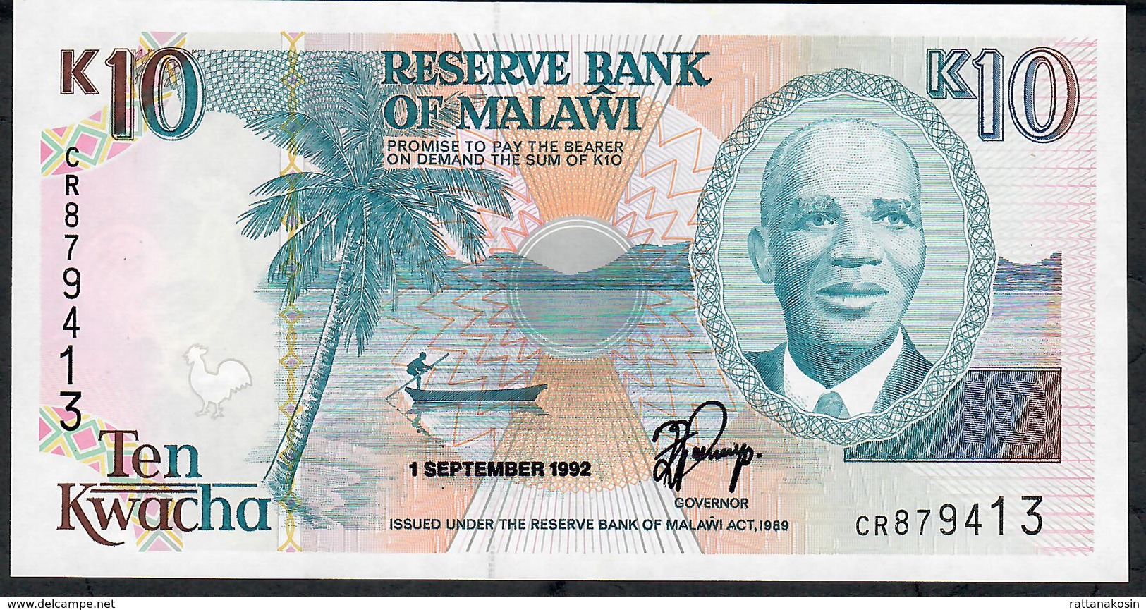 MALAWI P25b 10 KWACHA 1992     UNC. - Malawi