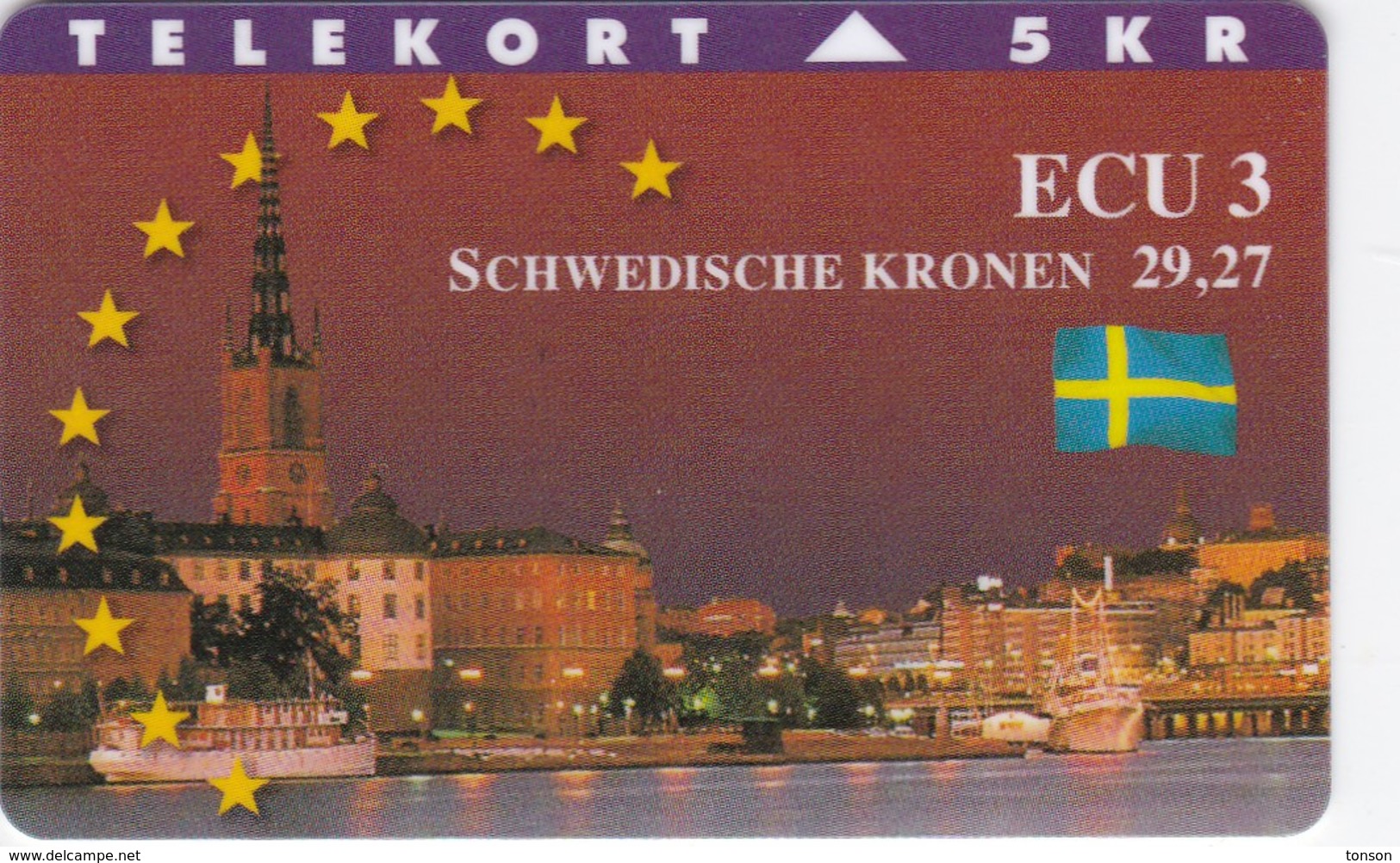 Denmark, TP 106, Ecu Series - Sweden, Castle, Flag, Only 1500 Issued. - Denmark