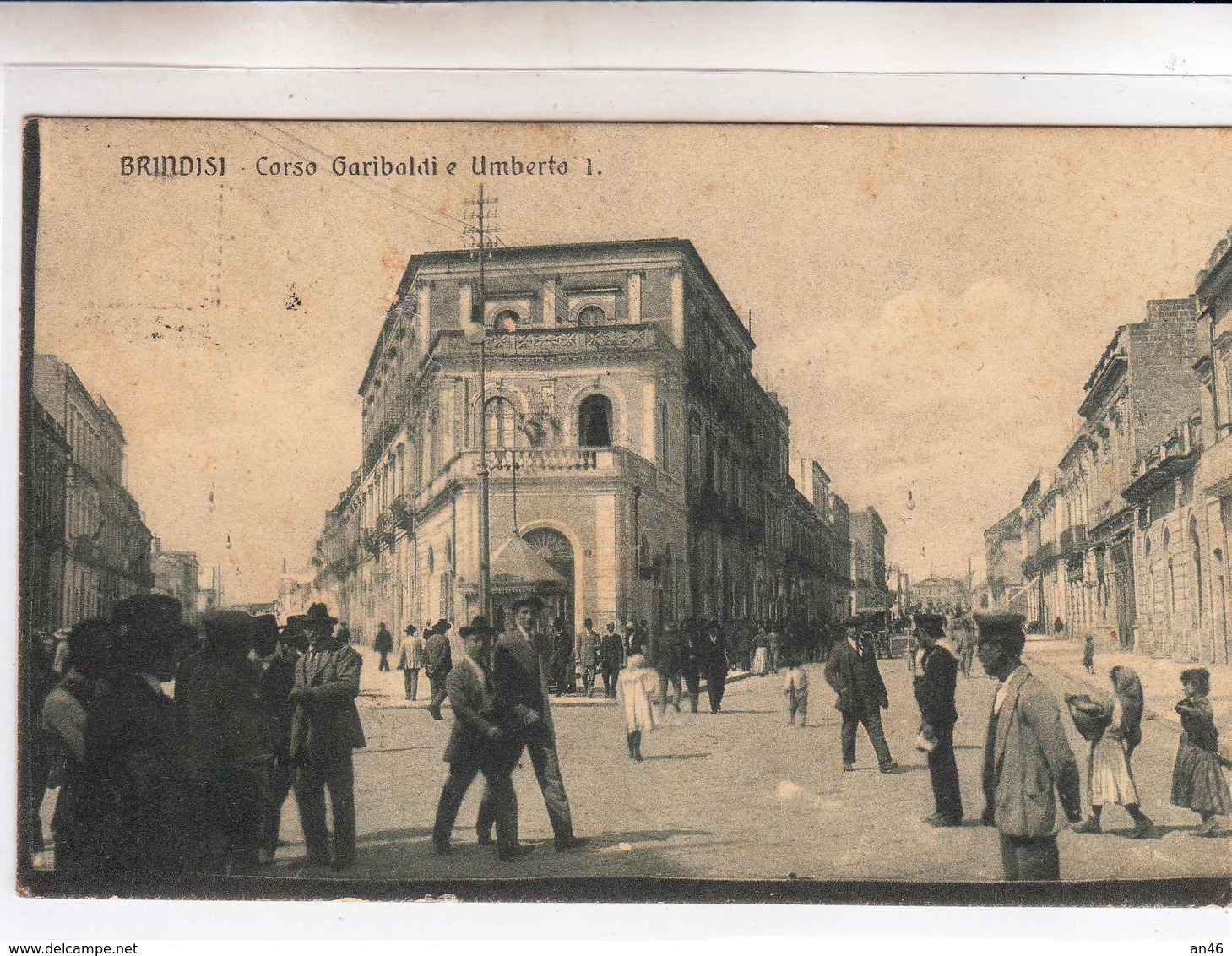 Brindisi_Corso Garibaldi E Umberto I°- Vg Il Lunedì 2-4-1919-Integra E Originale 100%an1 - Brindisi