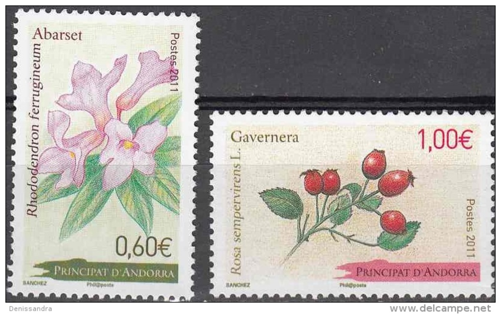 Andorre Français 2011 Yvert 713 - 714 Neuf ** Cote (2017) 5.30 Euro Fleurs - Neufs