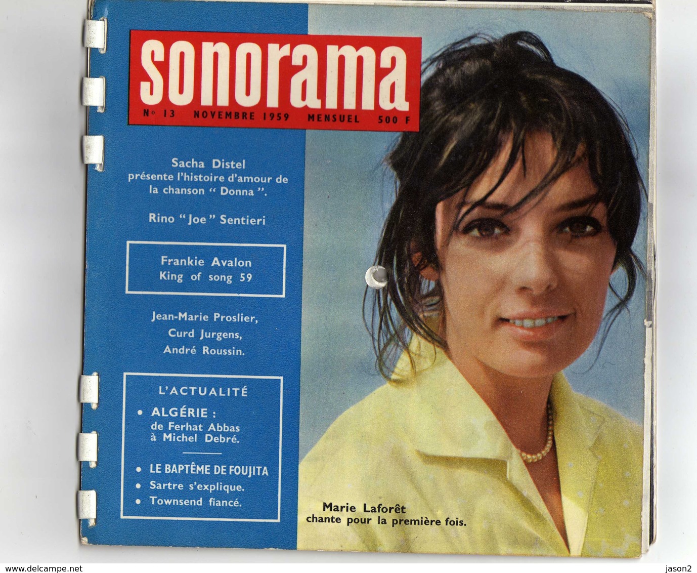 SONORAMA N° 13 DE NOVEMBRE 1959 COUVERTURE MARIE LAFORET (6 DISQUES SOUPLES) - Collectors