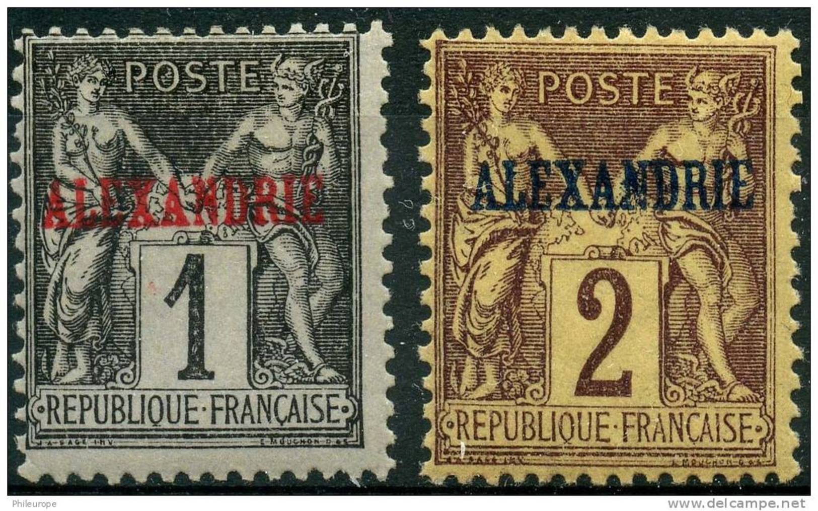 Alexandrie (1899) N 1 à 2 * (charniere) - Neufs