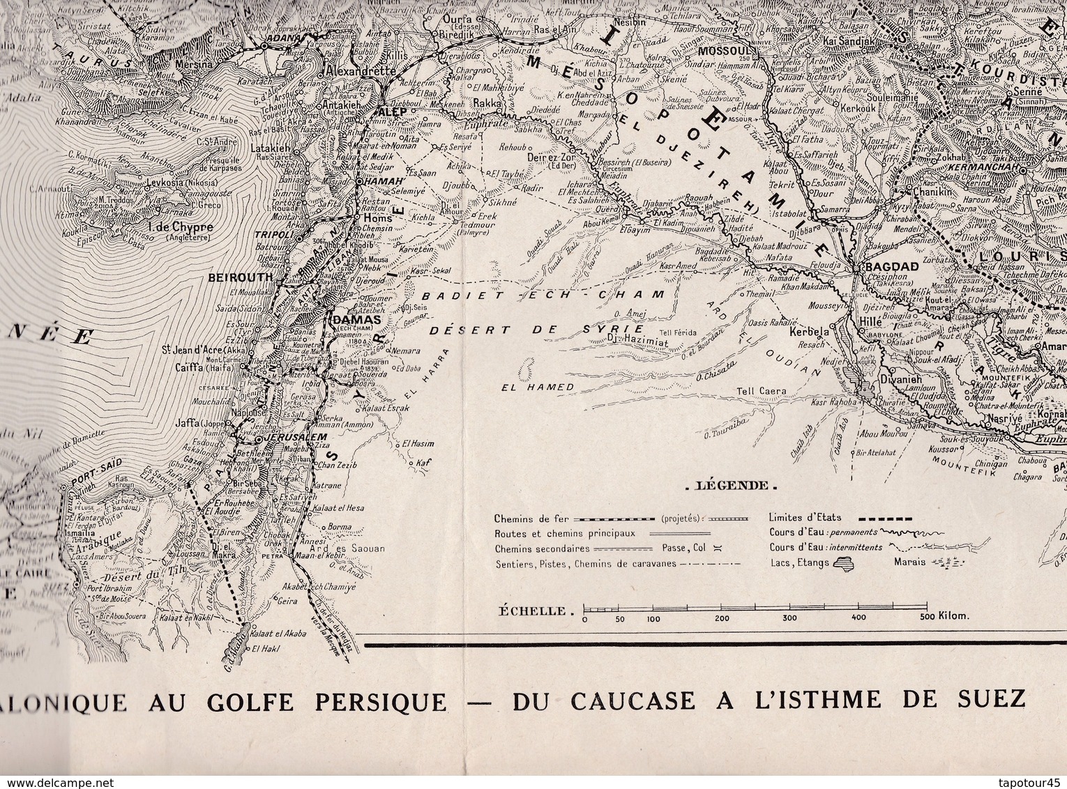 Carte  (60 Cm X 40 Cm) Les Fronts D' ASIE  "de Salonique Au Golfe Persique"  Supplément à L'Illustration1916 - Documents