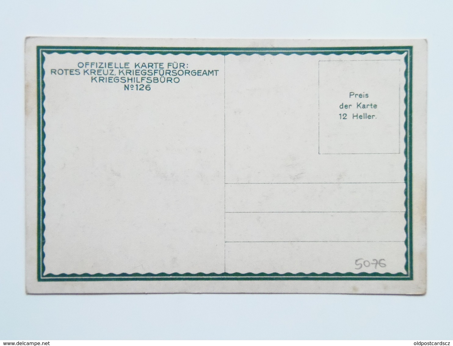 5076 Prima Guerra Pubblicitaria Pubblicita Militare 1915 Offizielle Karte Fur Rotes Kreuz Croce Rossa Nr 126 - Guerre 1914-18