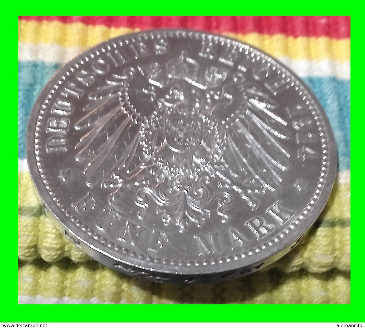 PREUSSEN - WILHELM II DEUTSCHER KAISER KÖNIG V.PREUSSEN - FÜNF MARK - AÑO 1914 CECA-A - 2, 3 & 5 Mark Argent