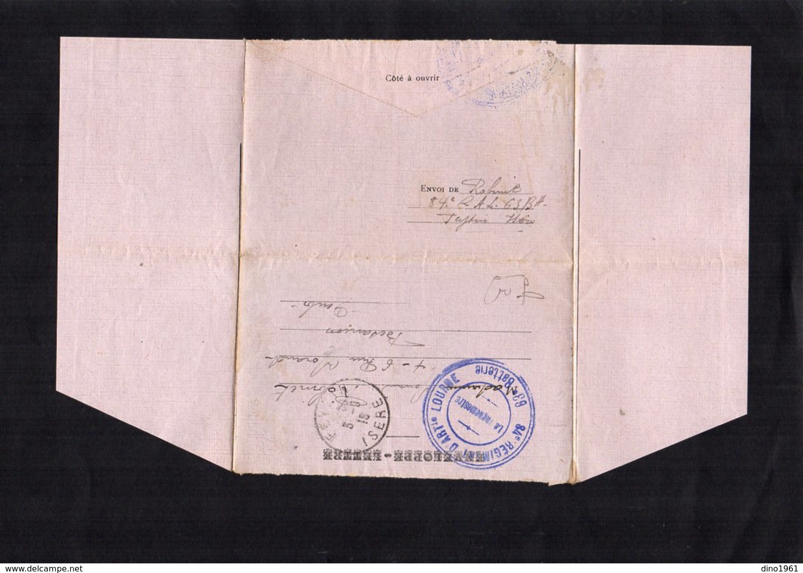 TB 2382 - MILITARIA - Lettre En Franchise Militaire - 84ème Rgt D'Artillerie Lourde à FEYZIN ( Isère ) Pour BESANCON - Guerre De 1914-18