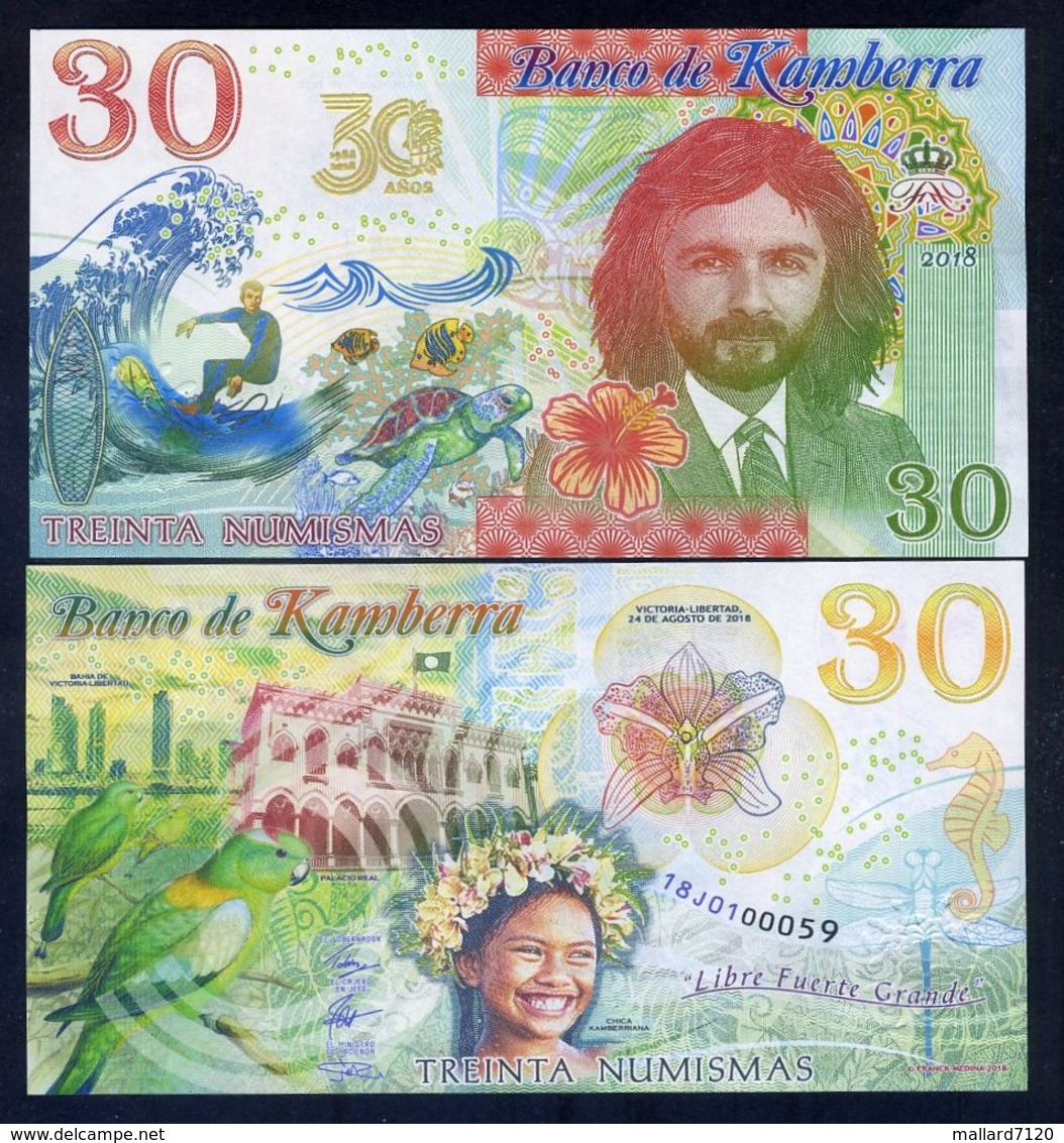 Kamberra, 30 Numismas, 2018, 30 Years Of Banknote Issuance, Commemorative - Autres & Non Classés