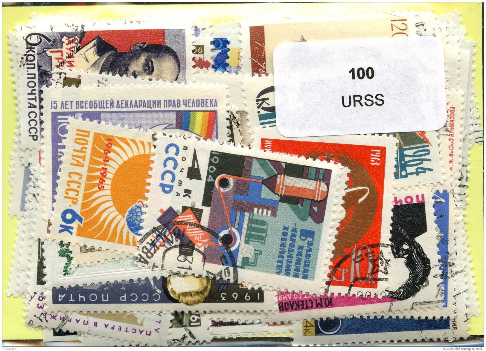 Lot 100 Timbres URSS - Alla Rinfusa (max 999 Francobolli)