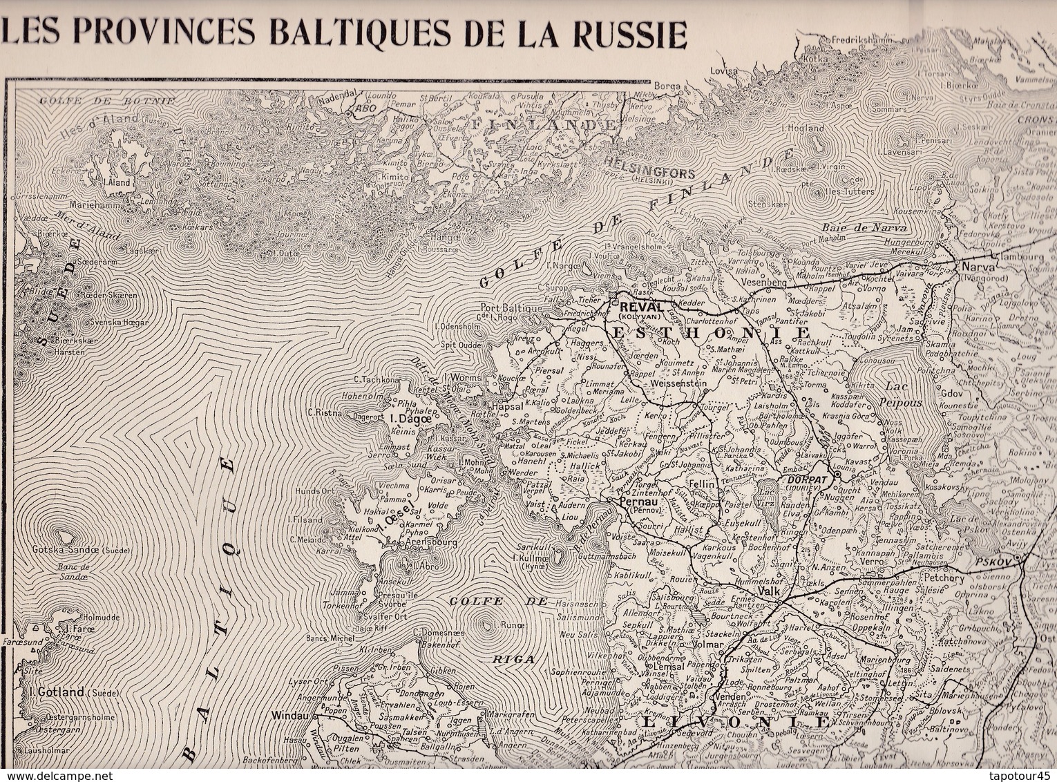 Carte (60 Cm X 40 Cm) Le Front "Les Provinces Baltique De La Russie" Supplément à L'Illustration 1915 - Documents