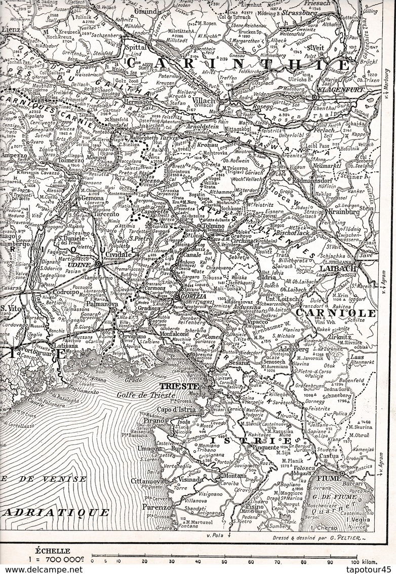 Carte (60 Cm X 40 Cm) Le Front "Italien" Supplément à L'Illustration 1915 - Documents