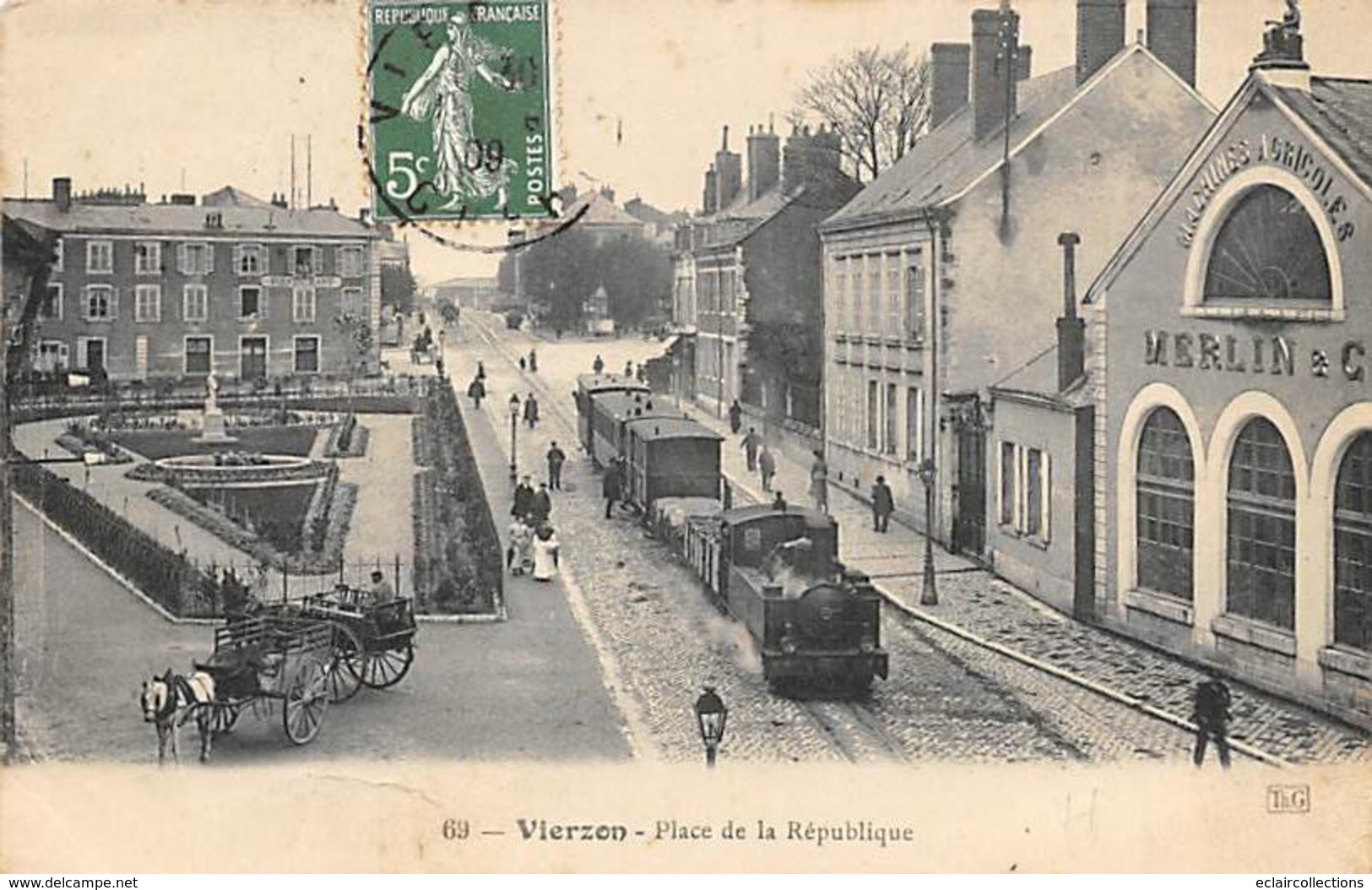 Vierzon    18         Tramway De L'Indre Place De La République       (Voir Scan) - Vierzon