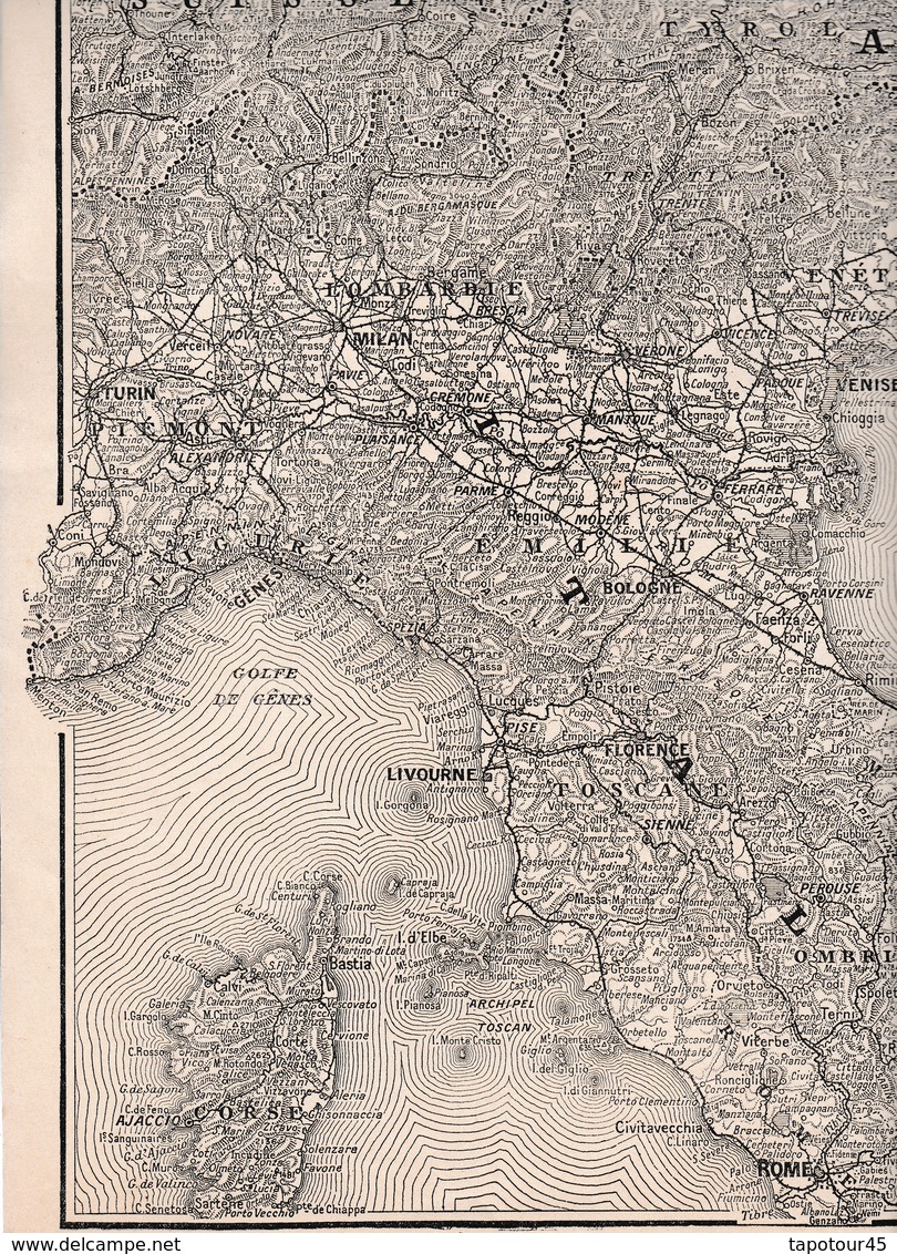 Carte (60 Cm X 40 Cm) Le Front " De L'Italie à La Serbie" Supplément à L'Illustration 1915 - Documents