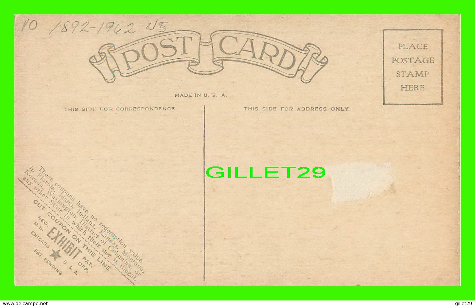 ACTEURS - HOOT GIBSON, 1892-1962 - UNIVERSAL STUDIO - 1928 EX. SUP. CO. CHICAGO - GET COUPON EXHIBIT - Acteurs
