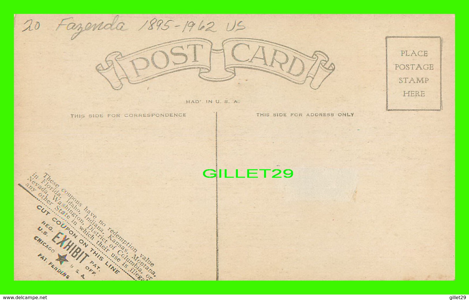 ACTRICES - LOUISE FAZENDA, 1895-1962 - EX. SUP. CO, CHICAGO 1928 - CUT COUPON EXHIBIT - - Acteurs