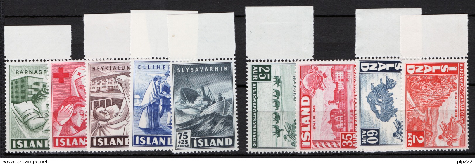 Islanda 1949 Unif. 215/23 **/MNH VF - Nuevos