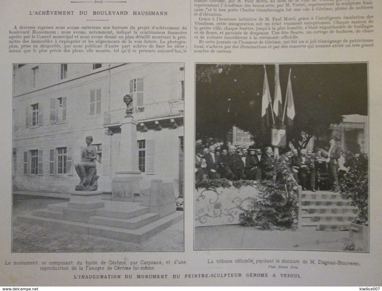 1913 Inauguration à VESOUL    Buste De GEROME   Par Carpeaux - Vesoul