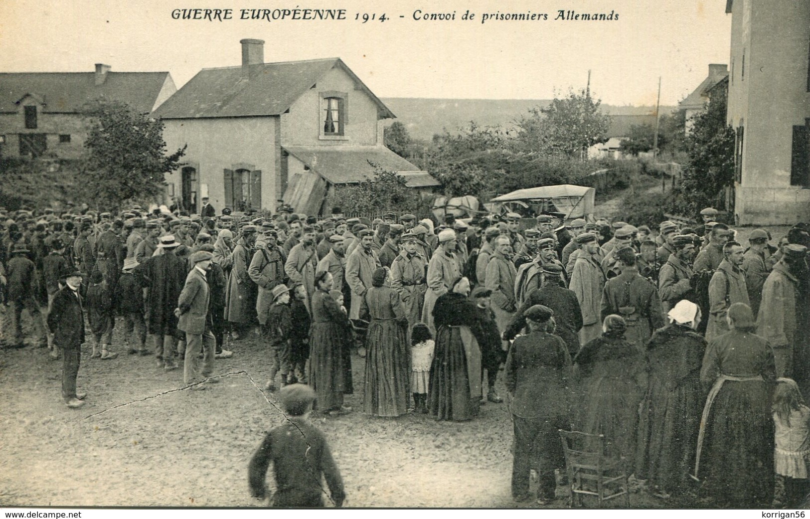 GUER  *** CONVOI DE PRISONNIERS ALLEMANDS *** GUERRE 1914 *** - Guer Cötquidan