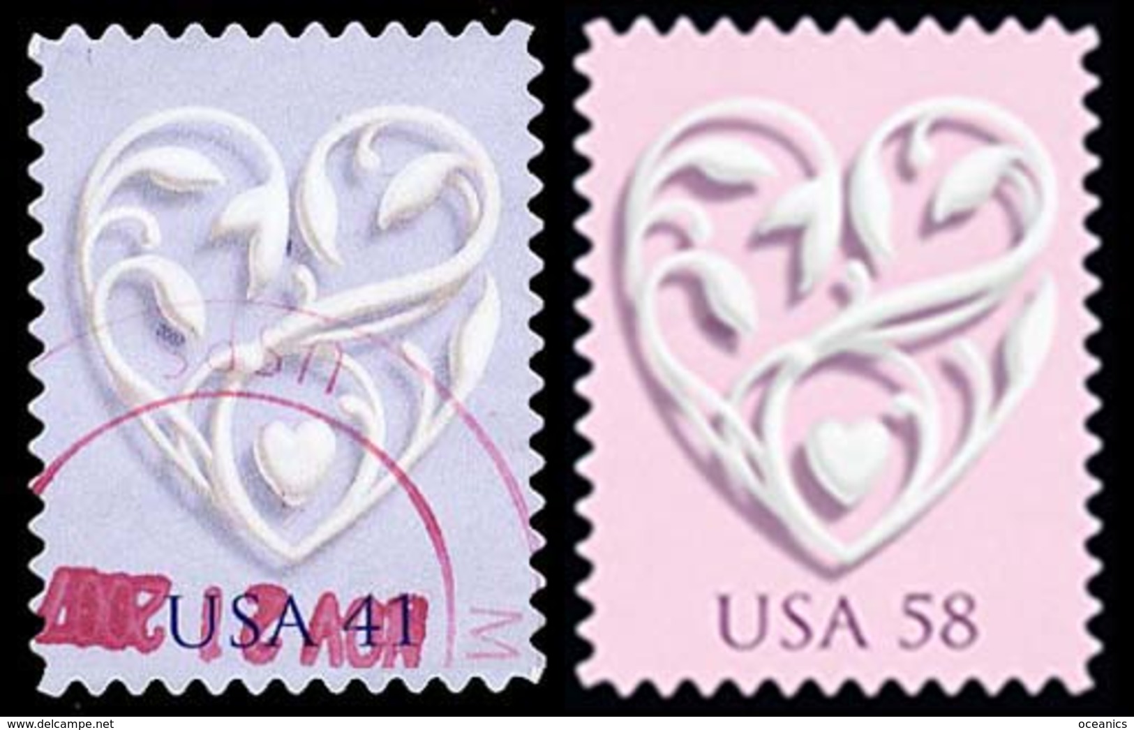 Etats-Unis / United States (Scott No.4151-52 - LOVE) (o) - Oblitérés