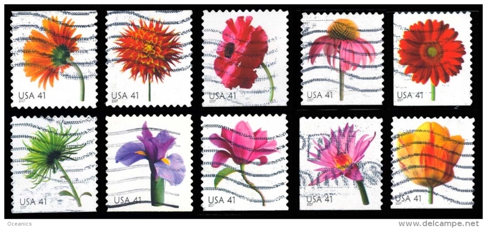 Etats-Unis / United States (Scott No.4176-85 - Fleur / Flower) (o) Set - Gebruikt