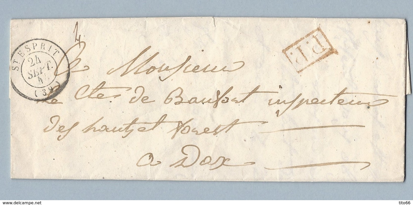 LAC De Recommandation Conte De St Ambaire De Bayonne Du 24/9/1844 Pour Conte De Baufort Inspecteur H Et Forets De  DAX - 1801-1848: Precursors XIX