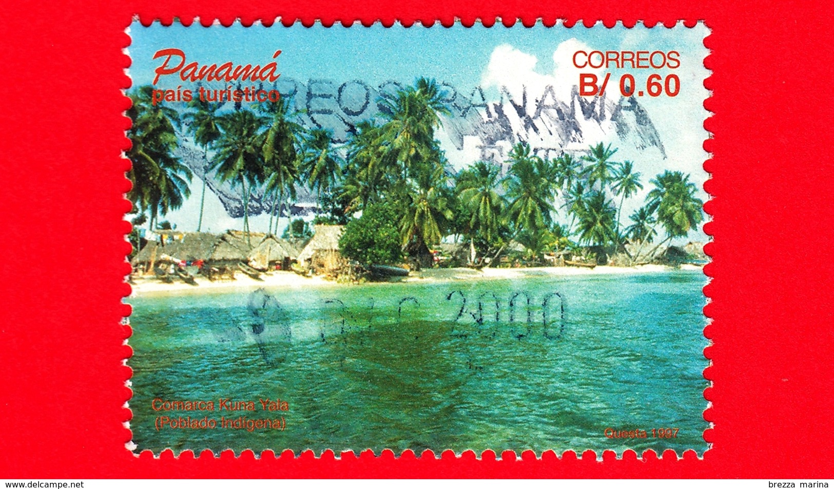 PANAMA - Usato - 1997 - View Of A Beach With Palms - 0.60 - Panama