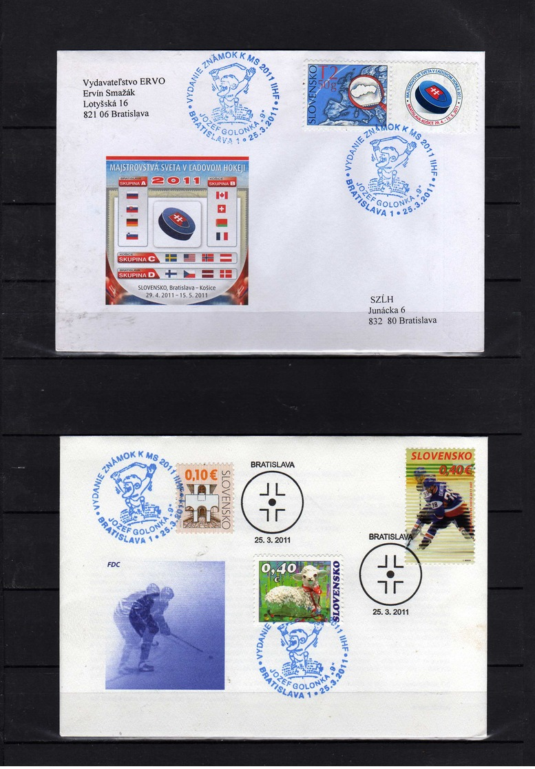 A237- SLOVAKIA2011-WORLD CHAMPIONSHIPS ICE HOCKEY SLOVAKIA 2011 BRATISLAVA -KOŠICE  - 2x COVER - Hockey (su Ghiaccio)