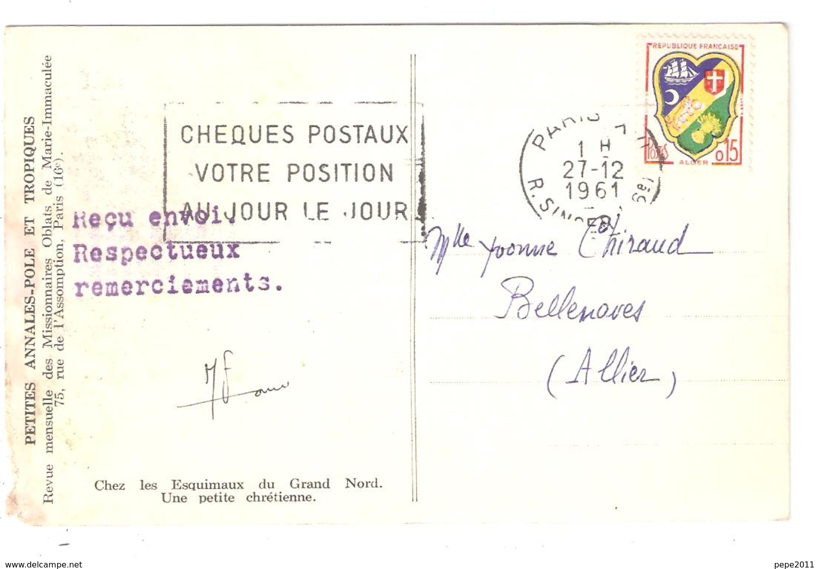 CPA Chez Les Esquimaux Du Grand Nord - Une Petite Chrétienne - Other & Unclassified
