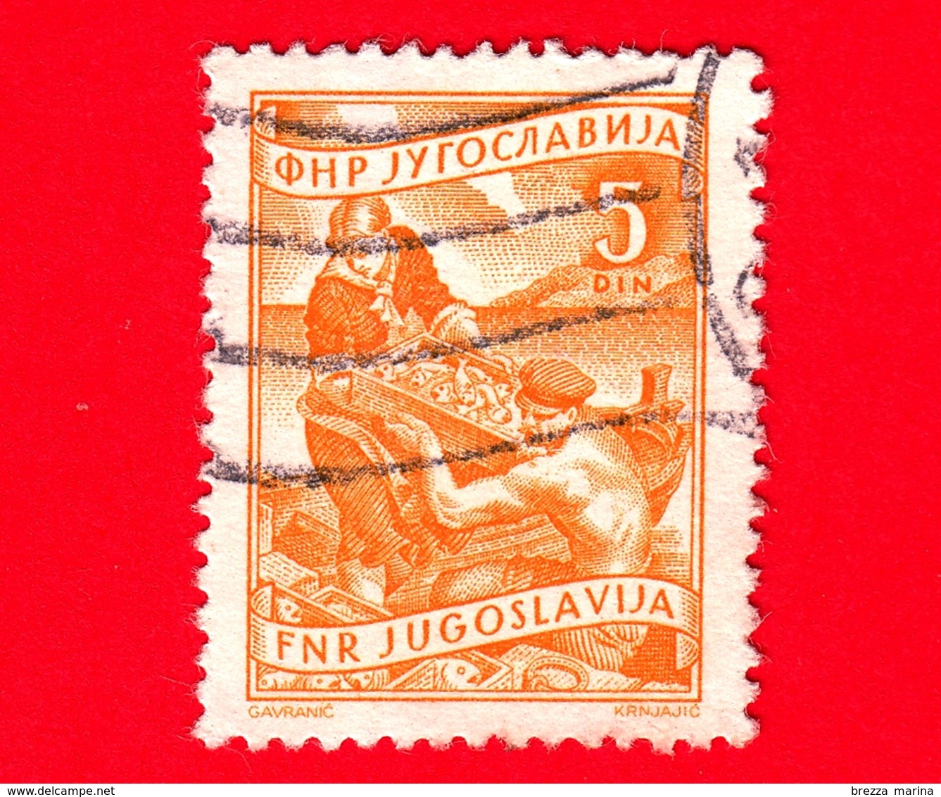 JUGOSLAVIA - Usato - 1952 - Mestieri - Raccolta Dei Frutti - Fruits  - 5 - Usati