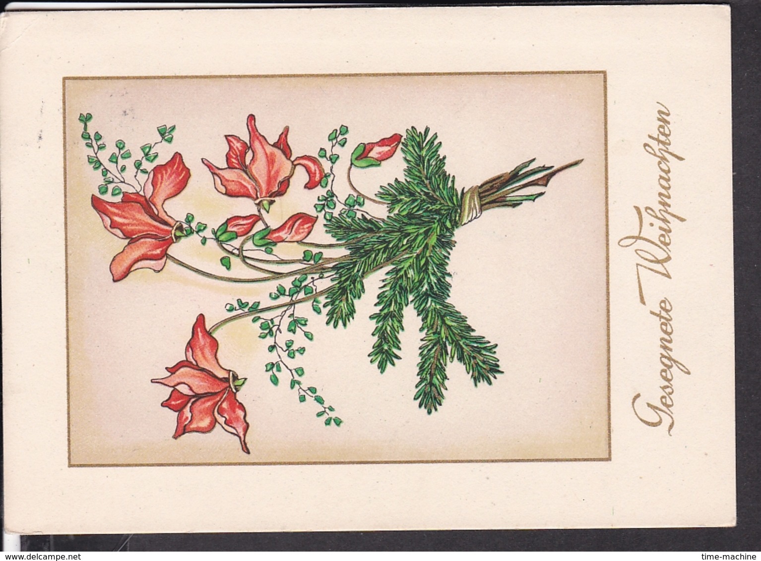 Postkarte Weihnachten , Blumen 1952 - Sonstige & Ohne Zuordnung