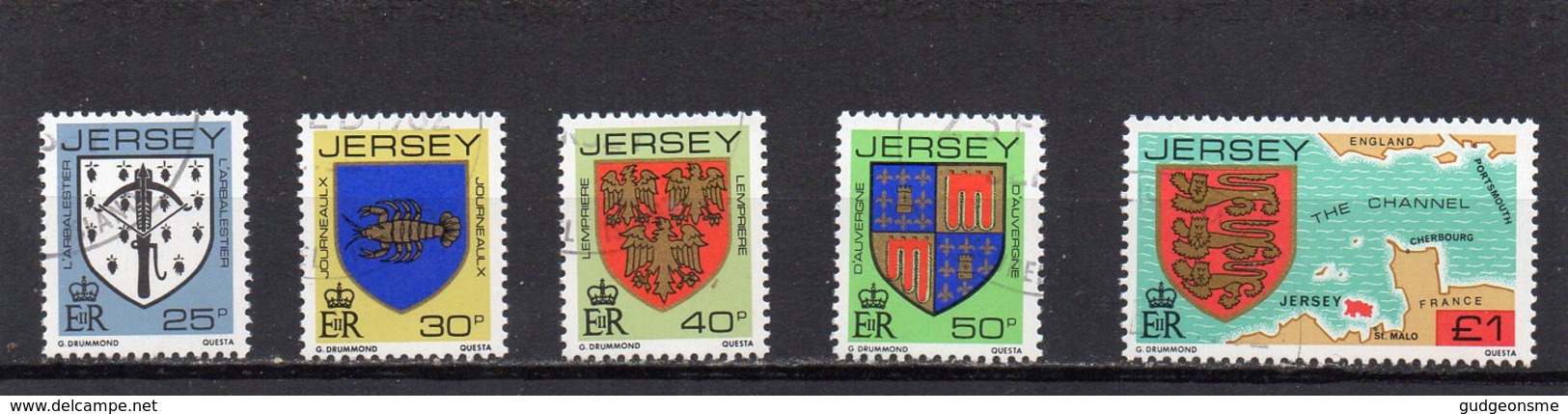 JERSEY 1981-88 Family Arms 5 Values Used CTO AS SCAN - Jersey