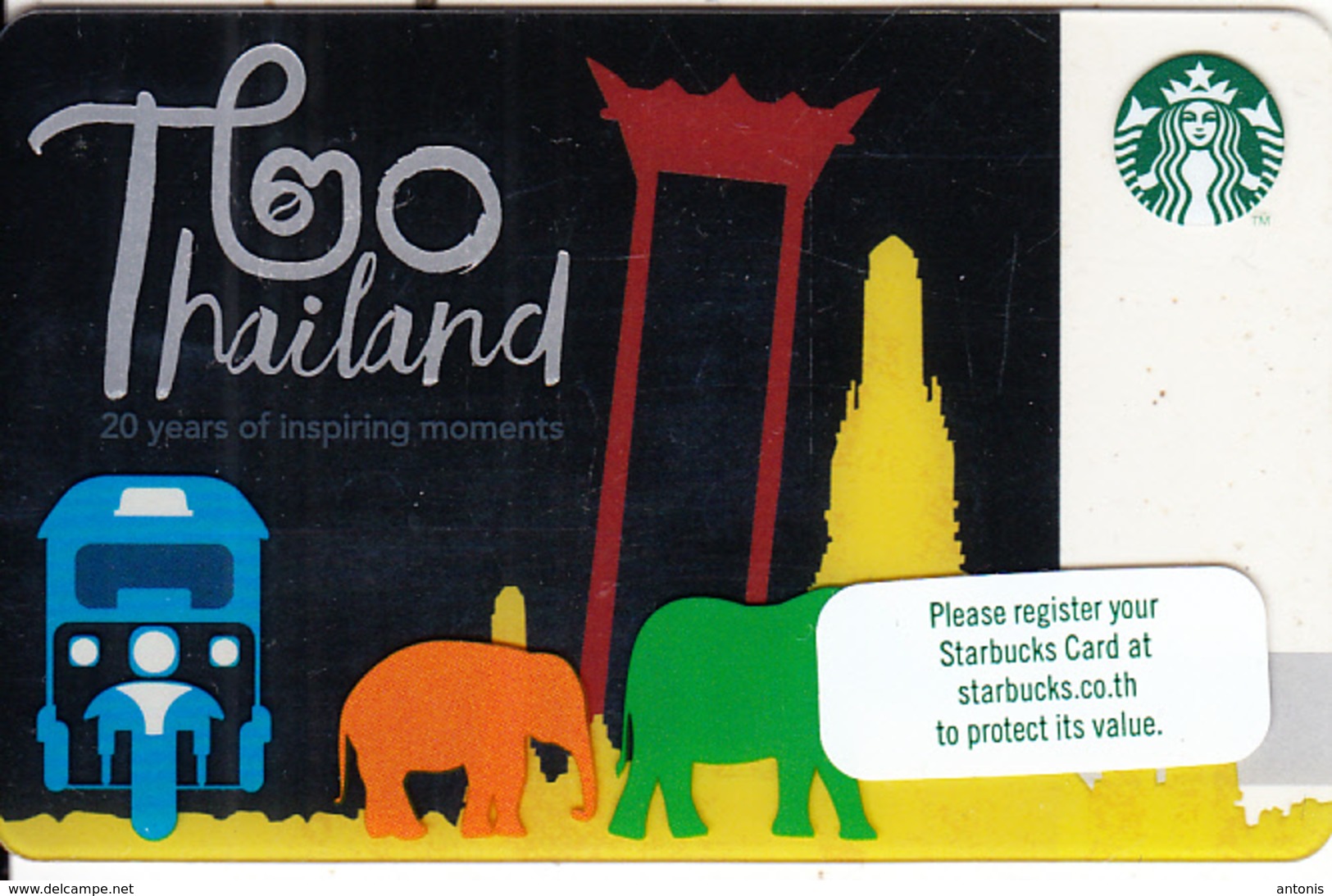 THAILAND - Thailand 20 Years, Starbucks Card, CN : 6154, Unused - Gift Cards