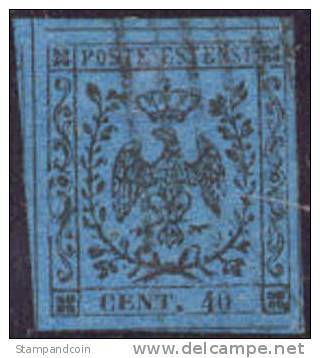 Modena #5 Used 40c Coat Of Arms Of 1852, Expertized - Modena