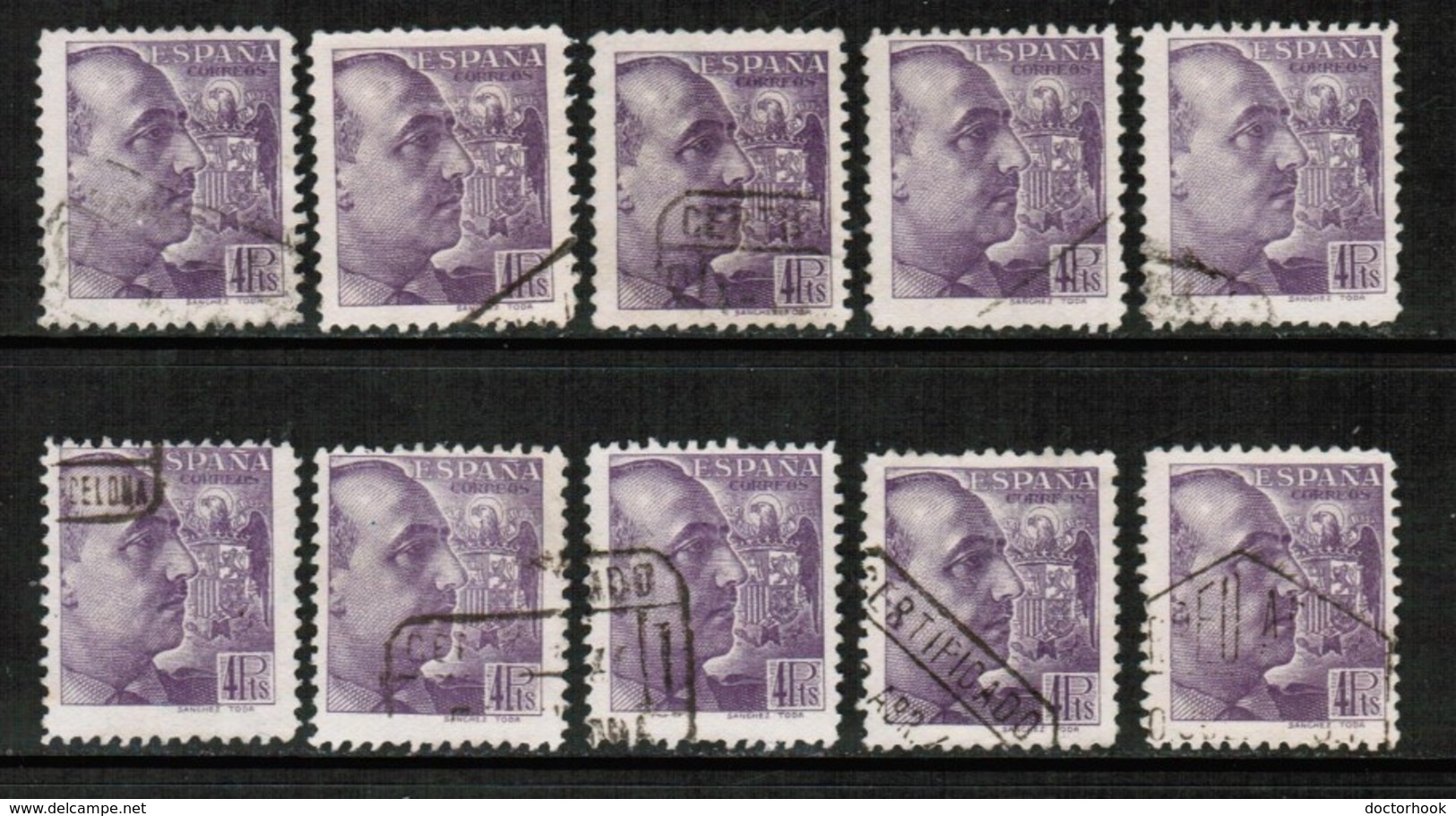 SPAIN   Scott # 688 USED WHOLESALE LOT OF 10 (WH-239) - Vrac (max 999 Timbres)