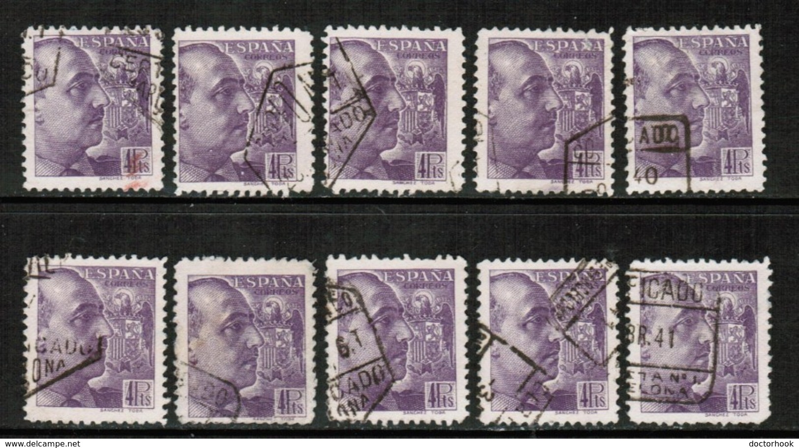 SPAIN   Scott # 688 USED WHOLESALE LOT OF 10 (WH-240) - Vrac (max 999 Timbres)