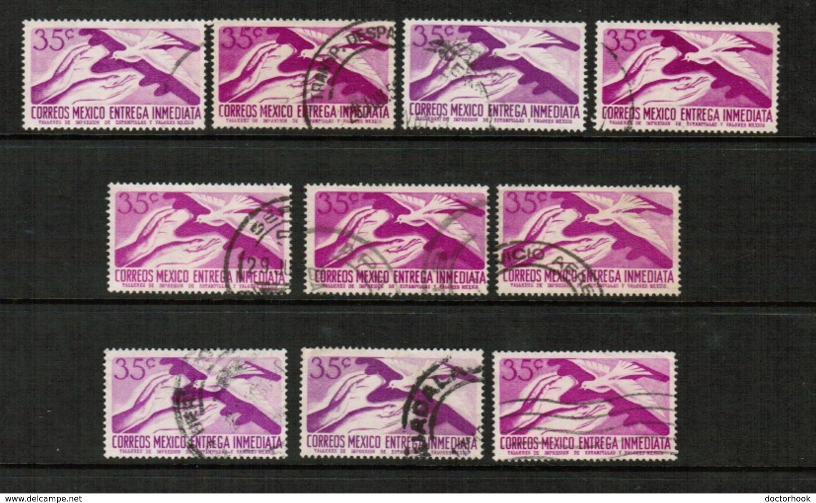MEXICO   Scott # E 16 USED WHOLESALE LOT OF 10 (WH-244) - Vrac (max 999 Timbres)