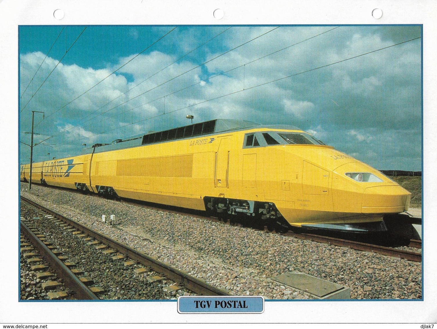 Fiche Editions Atlas Trains TGV Postal - Chemin De Fer