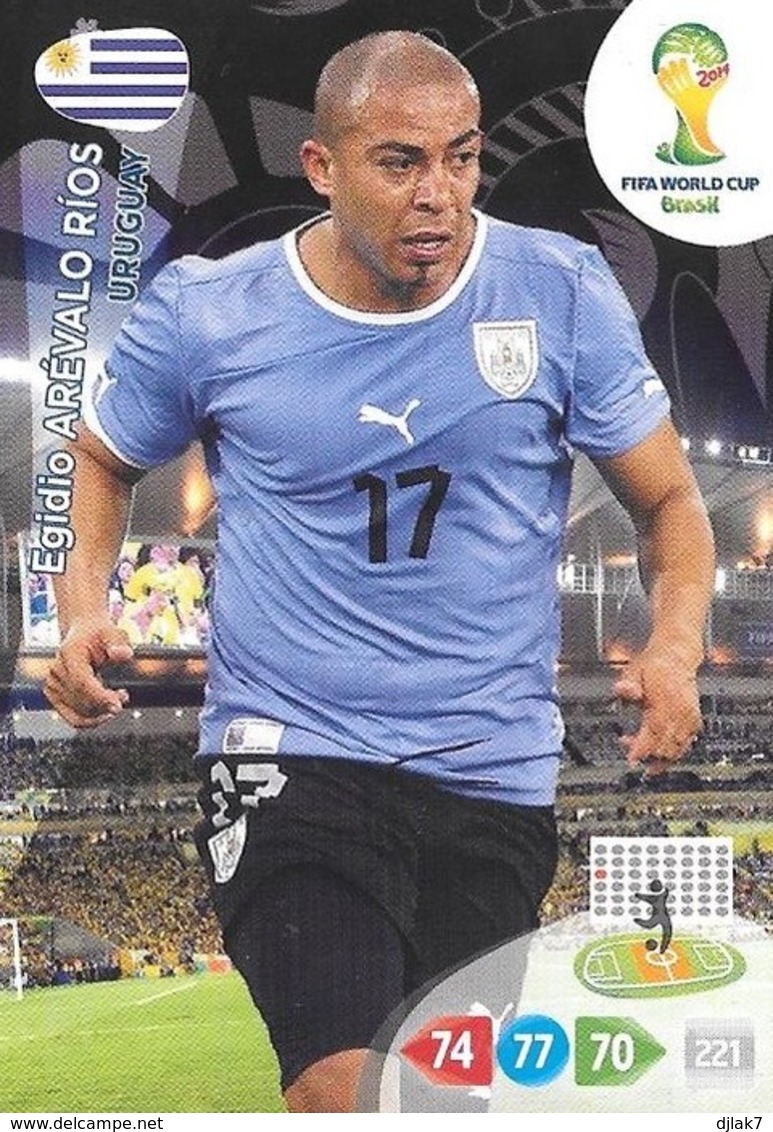 CARTE PANINI ADRENALYN COUPE DU MONDE FIFA BRESIL 2014 URUGUAY EGIDIO AREVALO RIOS - Trading Cards