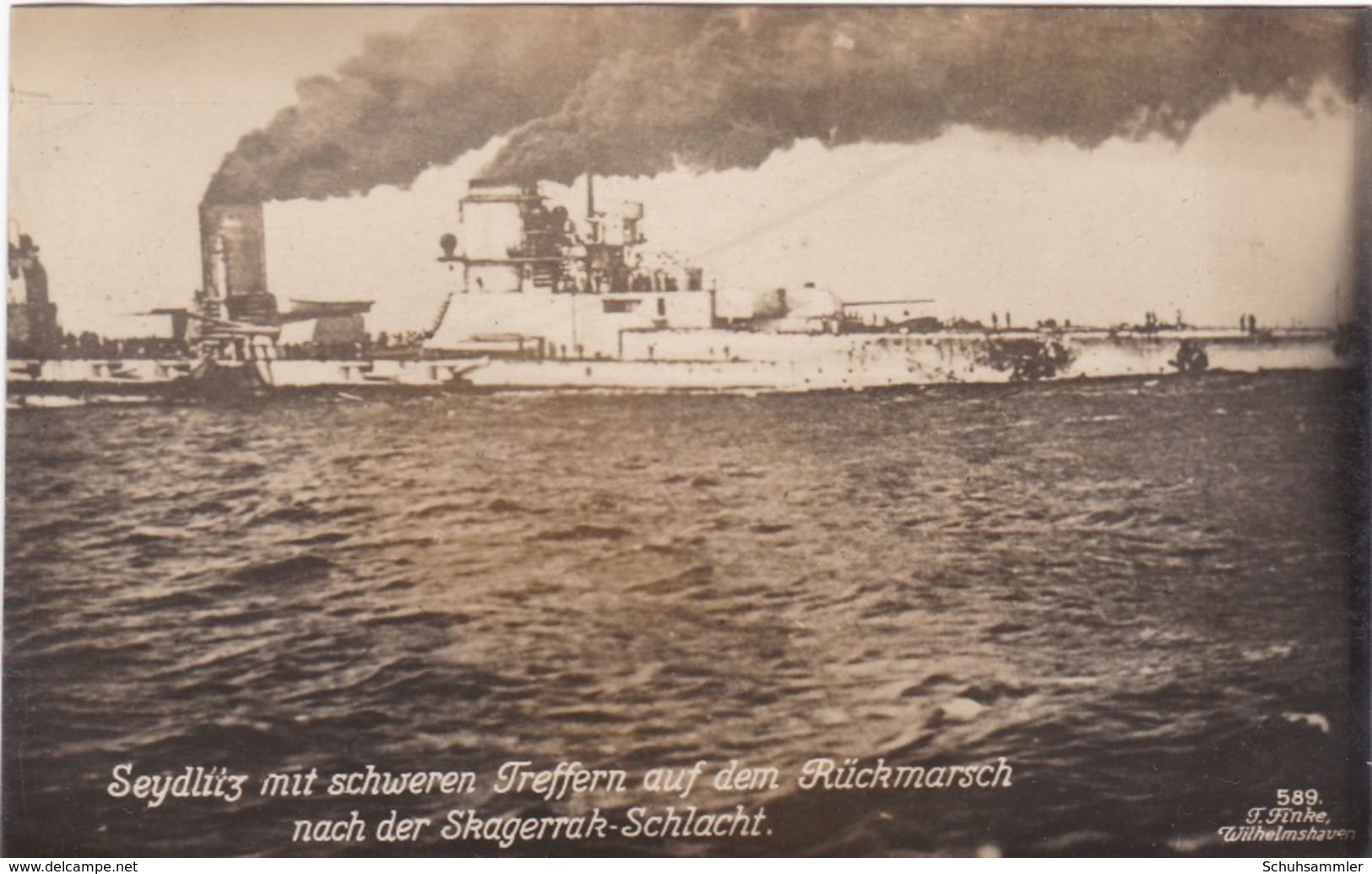 Alte Ansichtskarte Von Der Seydlitz Mit Schweren Treffern Auf Dem Rückmarsch Von Der Skagerrak-Schlacht - Guerra
