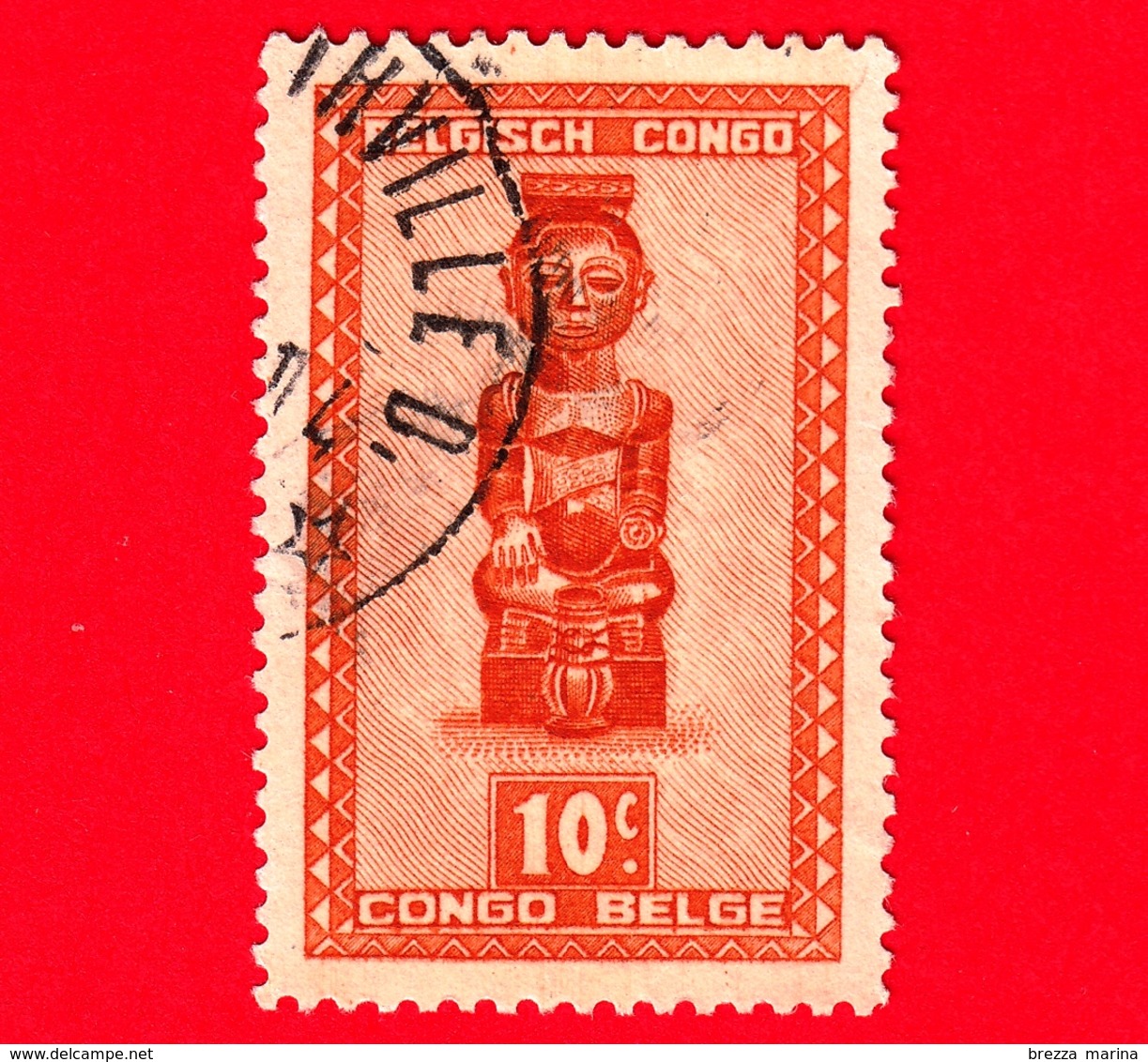 Congo Belga - Usato - 1948 - Figure Scolpite E Maschere - Ndoha - Musicista Seduto, Tribù Bakuba - 10 - Usati