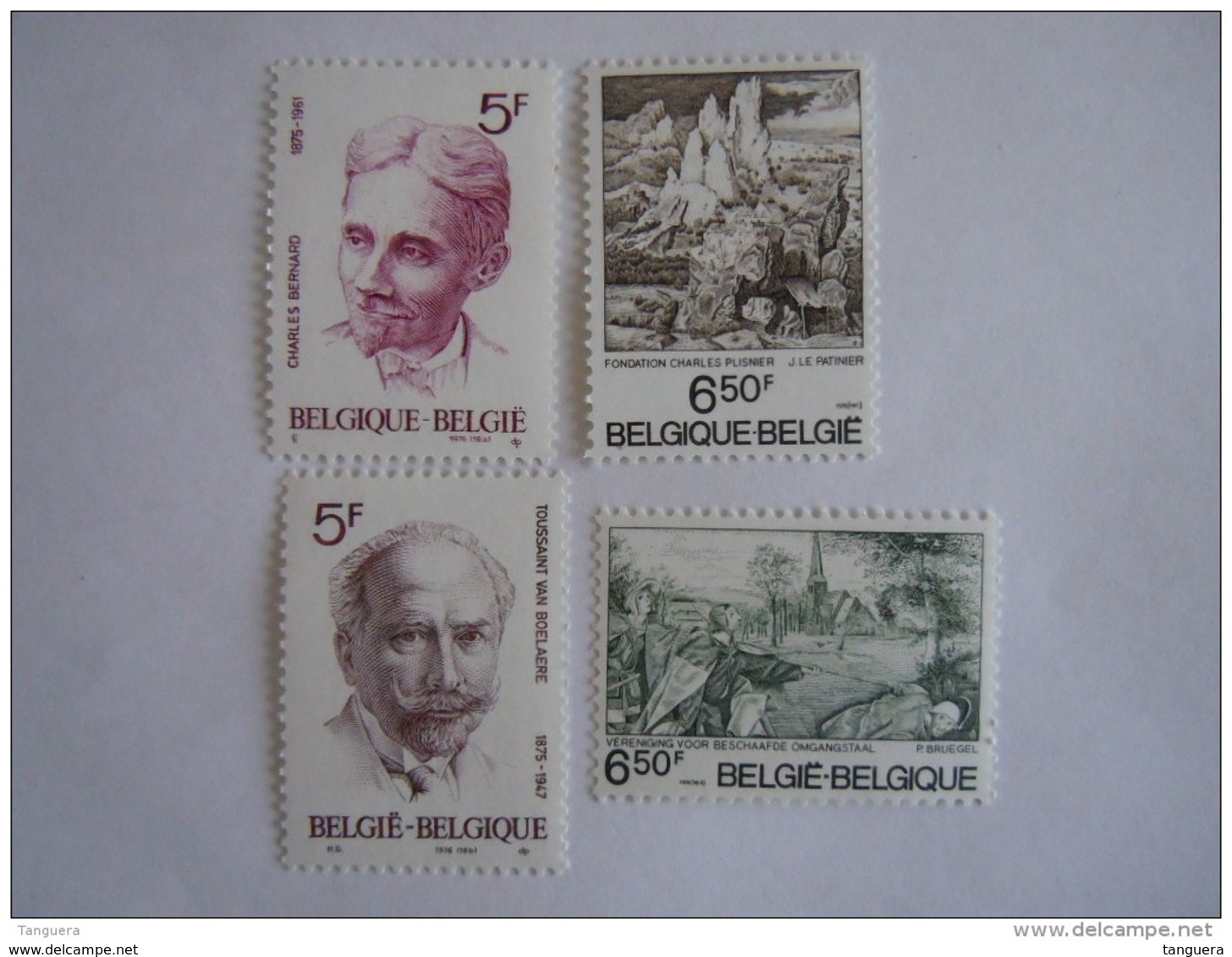 Belgie Belgique 1976 Culturelle Journaliste Charles Bernard Van Boelaere Tableaux COB 1828-1831 Yv 1823-1826 MNH ** - Ongebruikt