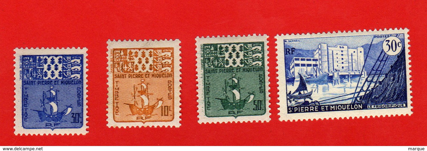 Lot De 4 Timbres  SAINT PIERRE ET MIQUELON Neufs - Collections, Lots & Séries