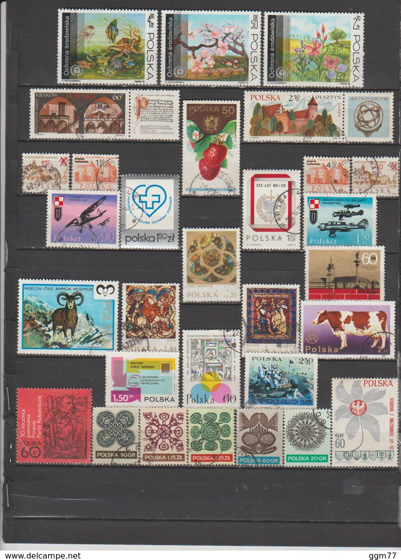 51 TIMBRES POLOGNE OBLITERES & NEUF* DE 1970 à 1974 - Oblitérés