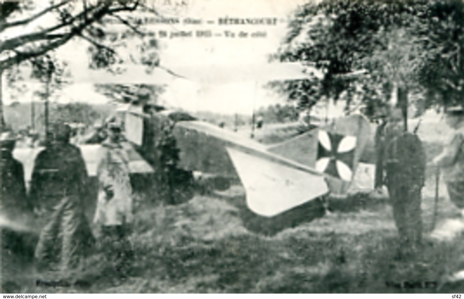 BETHANCOURT     ALBATROS ABATTU LE 24 JUILLET 1915. VU DE COTE.   THEME AVIATION - Guerre 1914-18