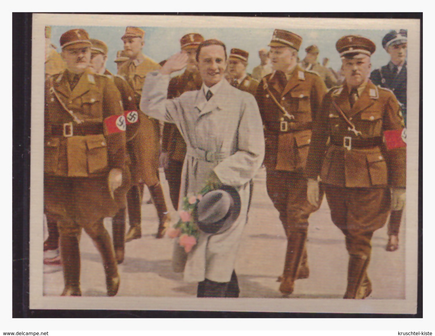 DT- Reich (004320) Propaganda Sammelbild "Kampf Ums Dritte Reich" Bild 196, Dr. Göbbels Auf Dem Flugplatz In Königsberg - Briefe U. Dokumente