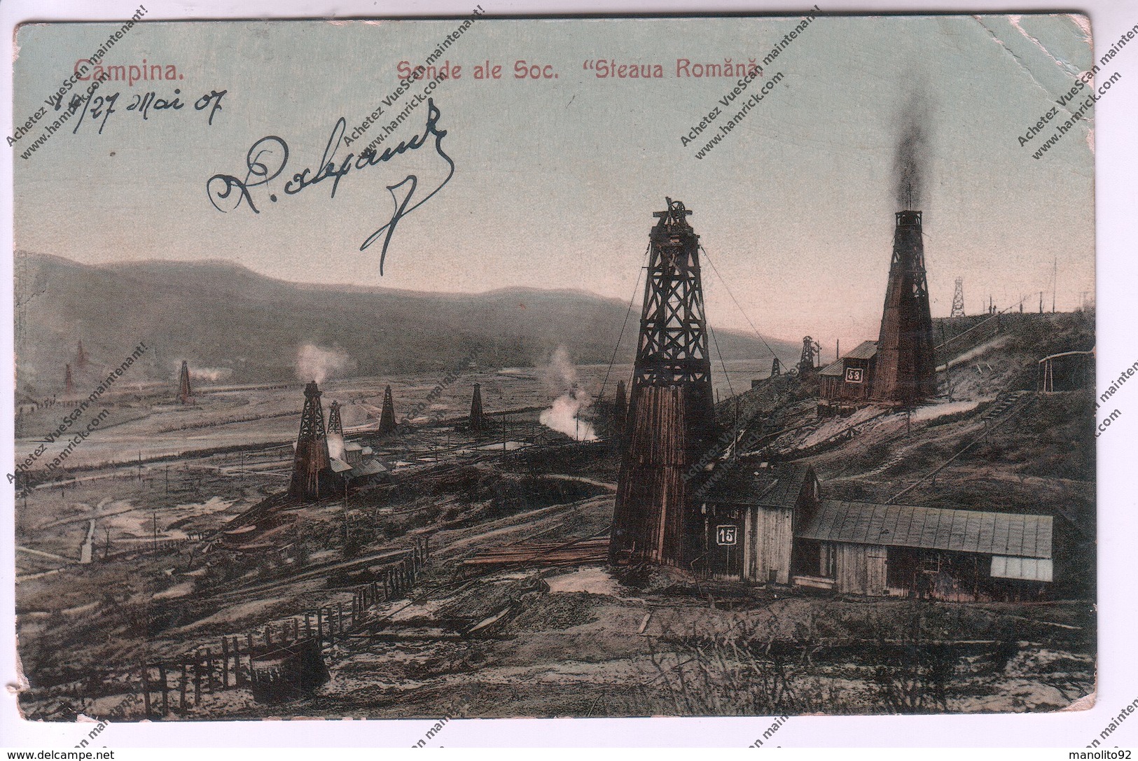 Rare CPA Campina (Roumanie) : Sonde Ale Soc "Steaua Romana" ( Raffinerie De Pétrole "L'étoile Roumaine") - Roumanie