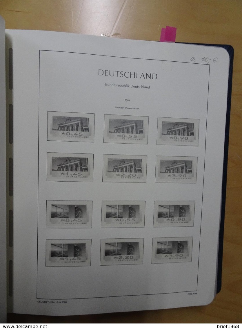 Bund Leuchtturm Falzlos 2002-2008 Inkl. Binder + Memo Blätter (9037) - Komplettalben