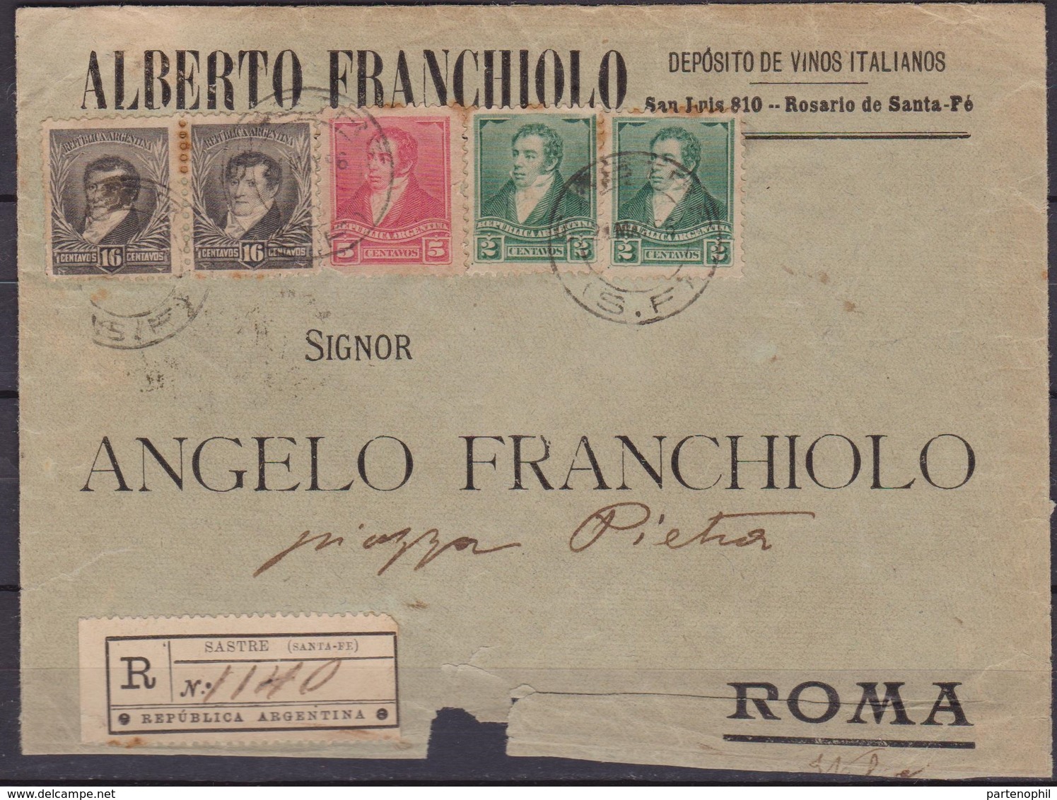 Argentina - 1896 Cover To Roma Franked With 12 C.x 2 + 5 C. + 2 C. X 2 - Storia Postale