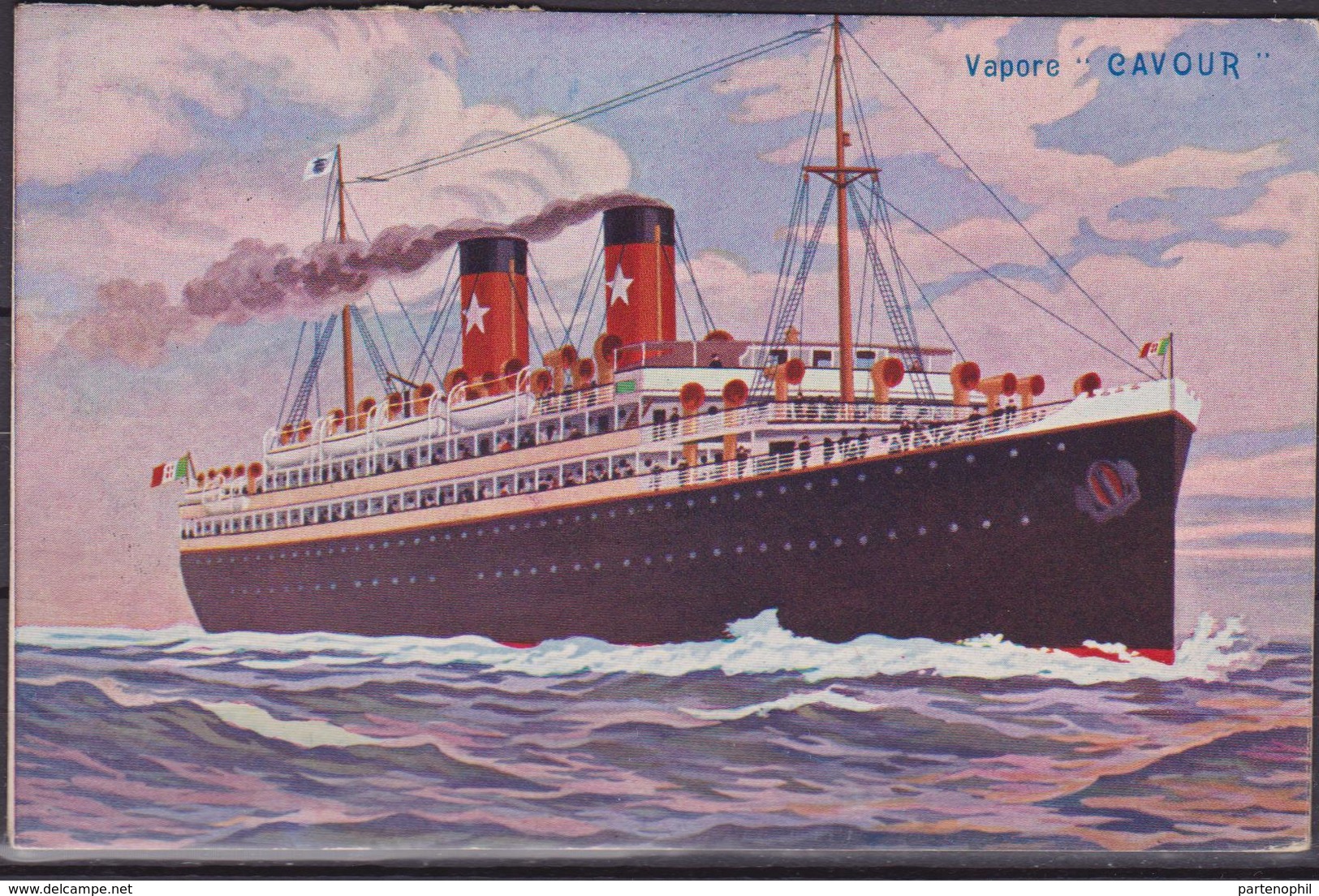 Argentina - 1915 Postcard Sent To Italy Steamship "Cavour" - Storia Postale