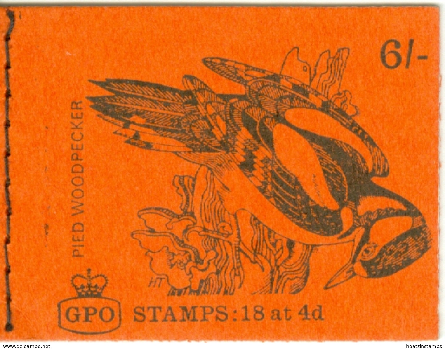 G.B. Booklets: 1968:   Pied Woodpecker 6/- (Oct 68) Booklet   SG QP42    Unused - Libretti