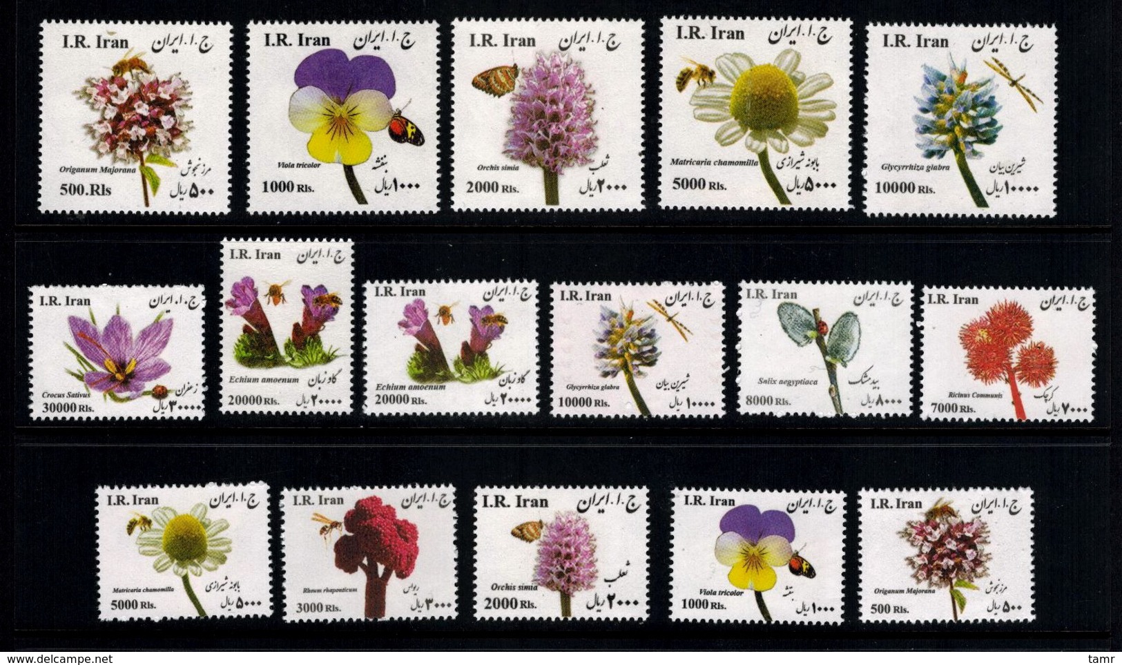 2015 - Defentive Medicinal Plants Complete Set , Single Set   ( Large Size 5 + Small Size 12 ) - Iran - Iran